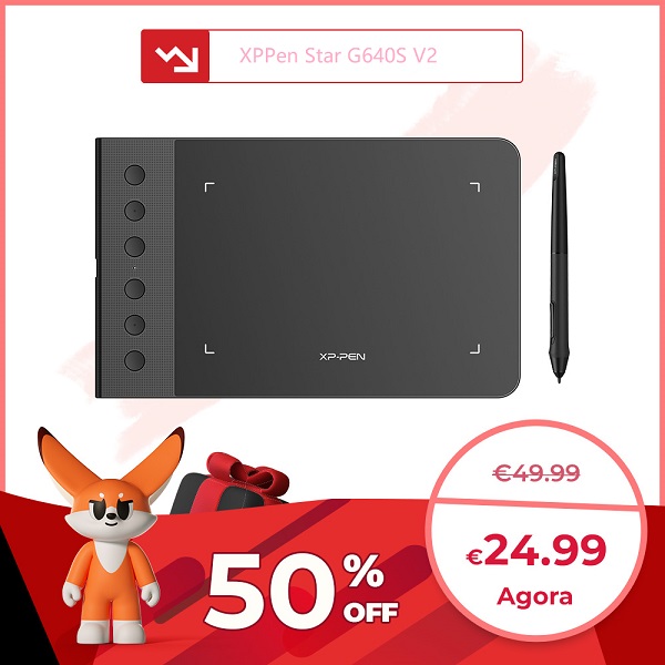 tablet gráfico XPPen Star G640S V2 em promoção na black friday 2022