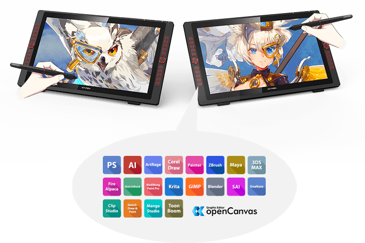  tela digitalizadora XP-Pen Artist 22R Pro Compatível com a maioria dos sistemas operacionais e aplicativos 