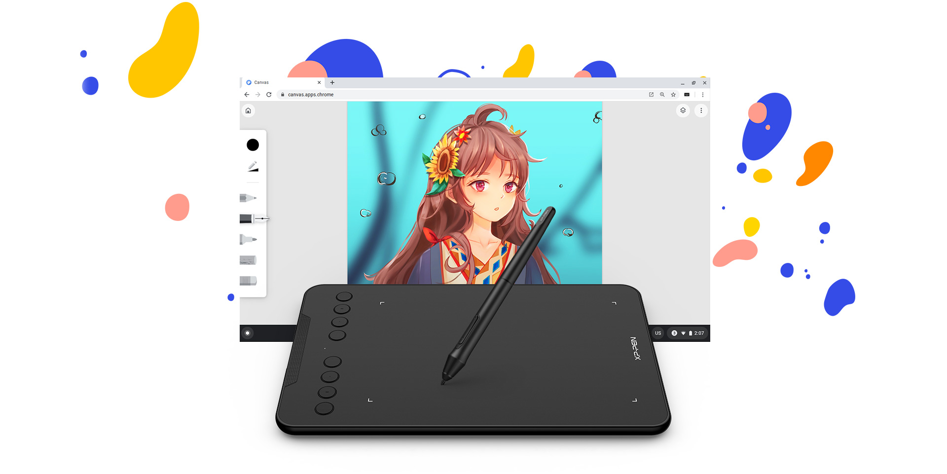portátil mesa digitalizadora XP-Pen Deco mini7