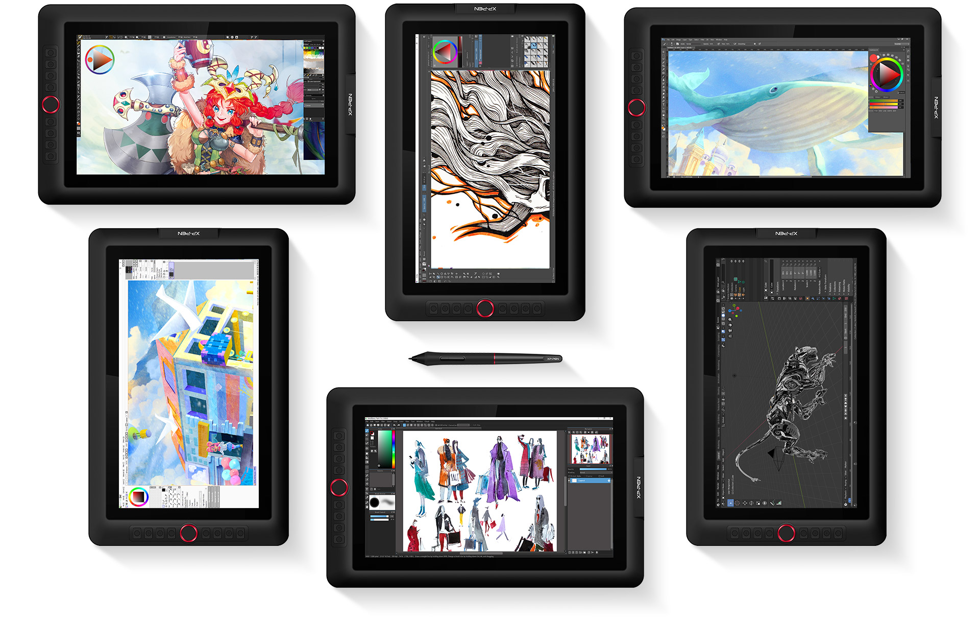  tela digitalizadora XP-Pen Artist 15.6 Pro Compatível com a maioria dos sistemas operacionais e aplicativos 