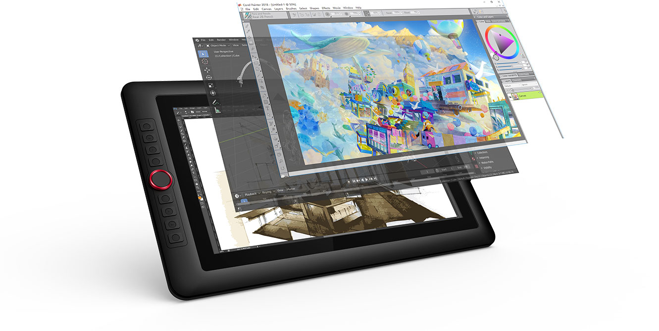 Desenhe, pinte e projete diretamente na superfície do monitor digital XP-PEN Artist 15.6 Pro 