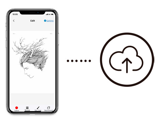 you can sketch on the go and upload your work to the cloud with XP-Pen Note Plus Smart notepad