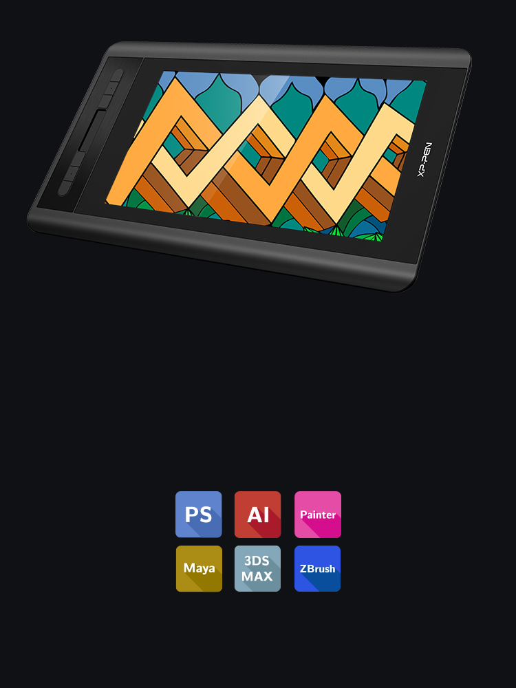 tela digitalizadora XP-Pen Artist 12 Compatível com a maioria dos sistemas operacionais e aplicativos