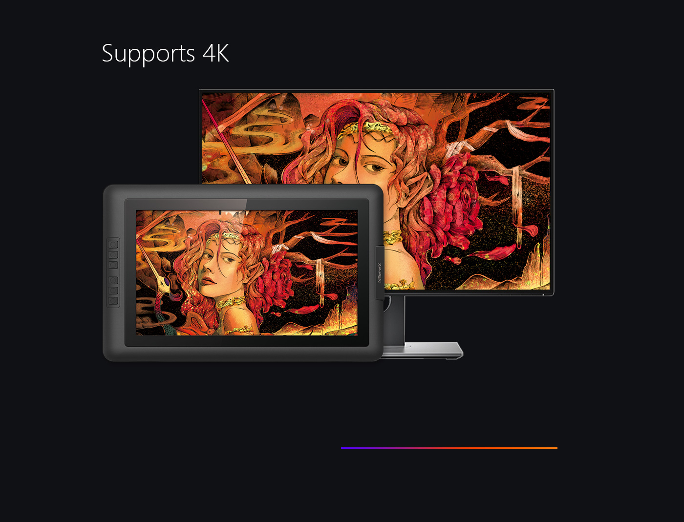 Artist 15.6 drawing pad driver can support 4k displays