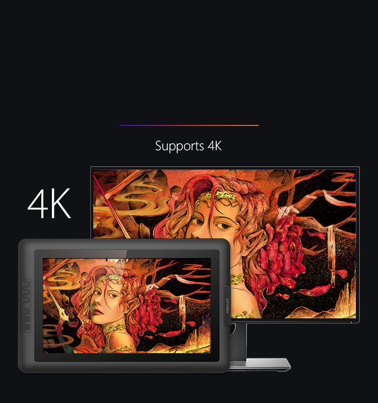 Artist 15.6 drawing pad driver can support 4k displays