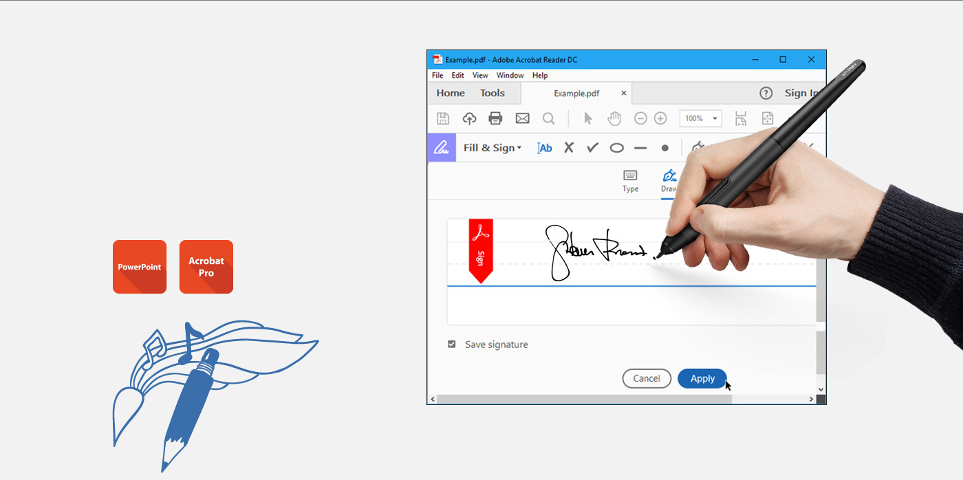 mesa digitalizadora XP-PEN Star G640S para Assinatura Digital com Adobe Acrobat Reader DC