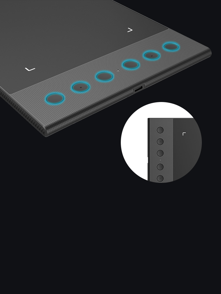 mesa digitalizadora XP-PEN Star G640S Com 6 teclas de atalho personalizáveis