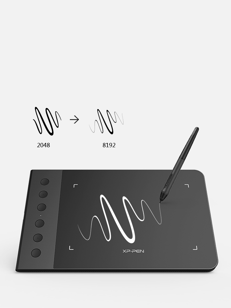 caneta digital apresenta 8192 níveis de sensibilidade à pressão