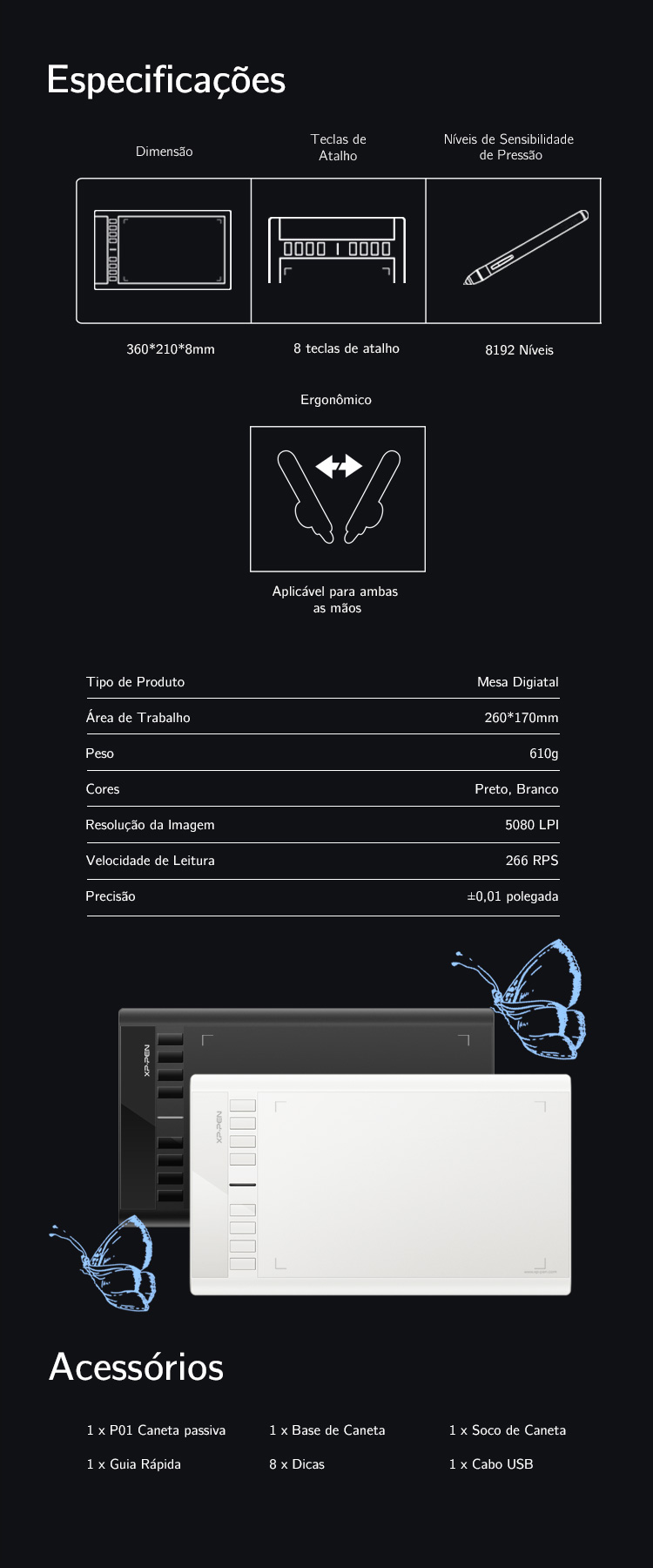 especificações do mesa digitalizadora XP-Pen Star 03 V2